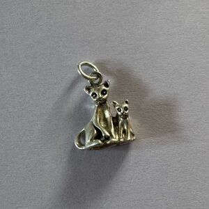 Silver Cat Charm Pendant925